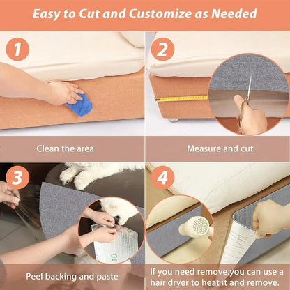 Self-Adhesive Cat Scratching Mat for Furniture Protection