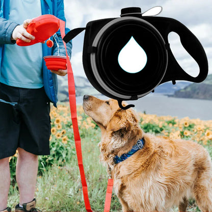 4-in-1 Dog Leash with Water Bottle & Waste Bag Holder