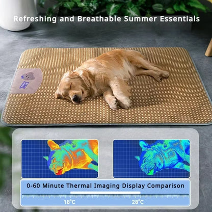Pet Cool Mat for Spring and Summer - Breathable, Moisture-Proof, Universal Design for Dogs and Cats