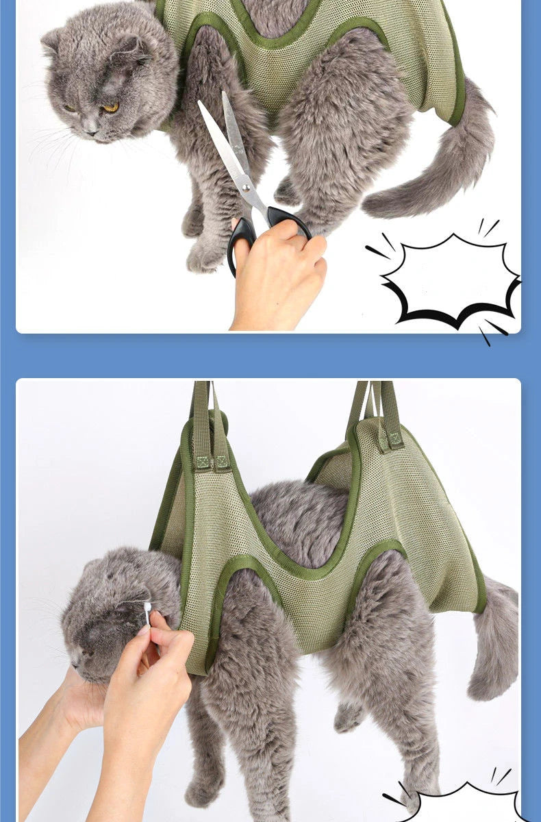 Cat Grooming Hammock for Nail Trimming & Bathing